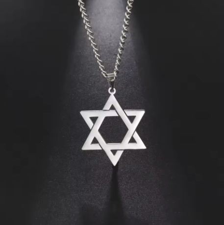 Star of David Necklace - Stainless Steel Jewish Pendant
