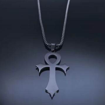 Black Ankh Necklace - Gothic Egyptian Key of Life