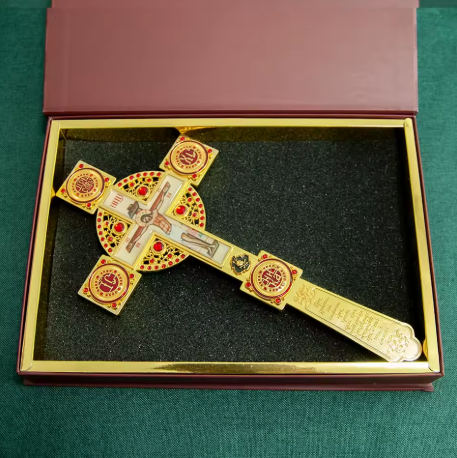 Orthodox Blessing Hand Cross - Gold Plated Altar Crucifix